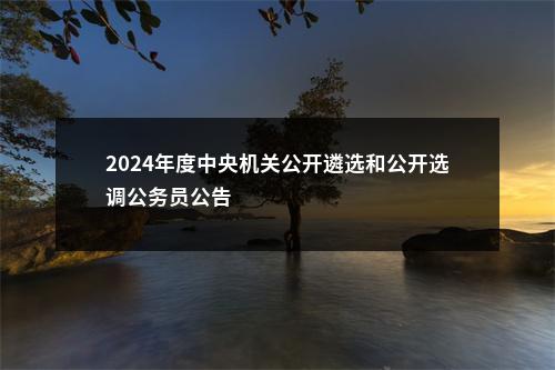 2024年度中央机关公开遴选和公开选调公务员公告                进入阅读模式 图片